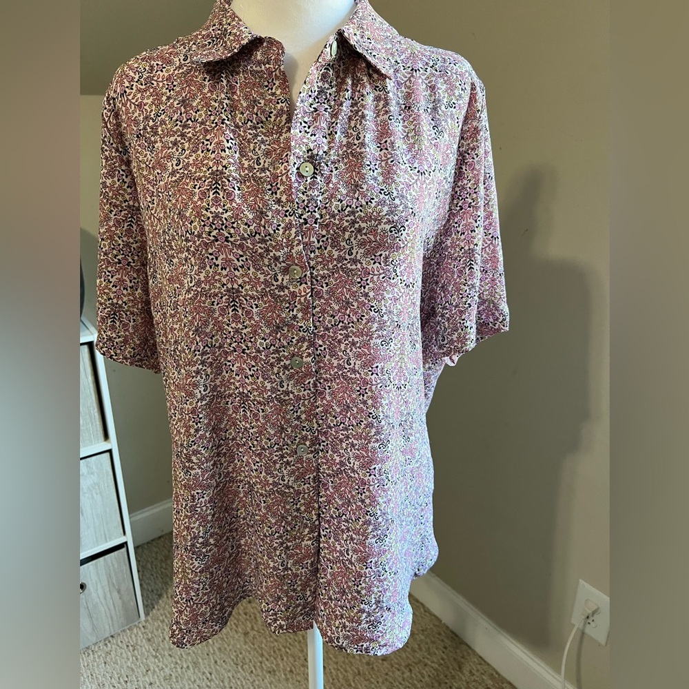 Floral Button-Up Blouse